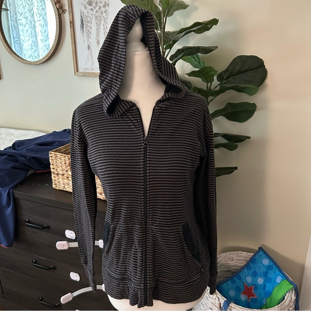 MERRELL women’s XXS Striped Black and tan Women's Hoodie Jacket